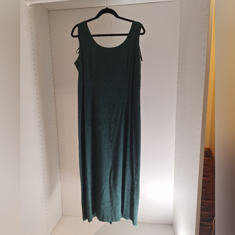 Vintage Green Jacquard Dress with Jacket
